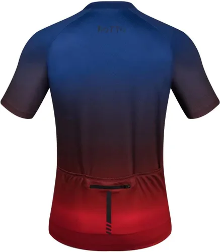Vista 3 de ROTTO Camiseta de ciclismo de manga corta para hombre, color degradado, serie Pro con bolsillo trasero con cremallera, L