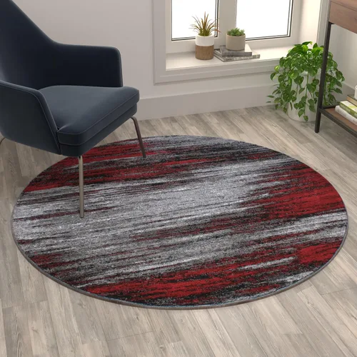 Vista 38 de Flash Furniture Rylan Collection - Alfombra contemporánea de olefinas azules, de pelo alto, 2 x 10 pies, respaldo de yute, pasillo, entrada
