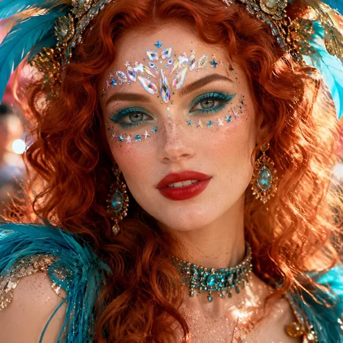 Vista 2 de 6 juegos de joyas de cara de sirena con diamantes de imitación para pegar en Halloween, cosplay, fiesta, carnaval, festival, cristales, tatuajes