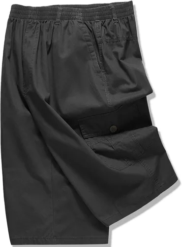 Vista 4 de Muscularfit Mens Shorts 7 Inch Inseam Cargo Shorts Multi Pockets Casual Summer Big and Tall Elastic Waist Linen Shorts