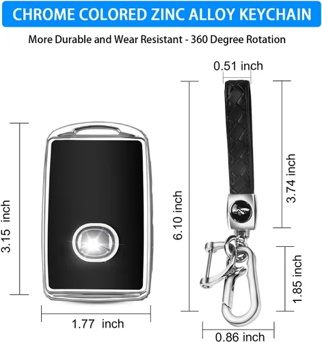 Vista 3 de QBUC para Mazda Key Fob Cover Case (negro) Compatible con Mazda 3 2019-2023, Mazda 6, Mazda 3 Hatchback, Mazda CX5, CX9, CX30 2020-2023