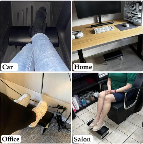 Vista 5 de Reposapiés impermeable, reposapiés mejorado de alta elasticidad debajo del escritorio, reposapiés ergonómico para debajo del escritorio