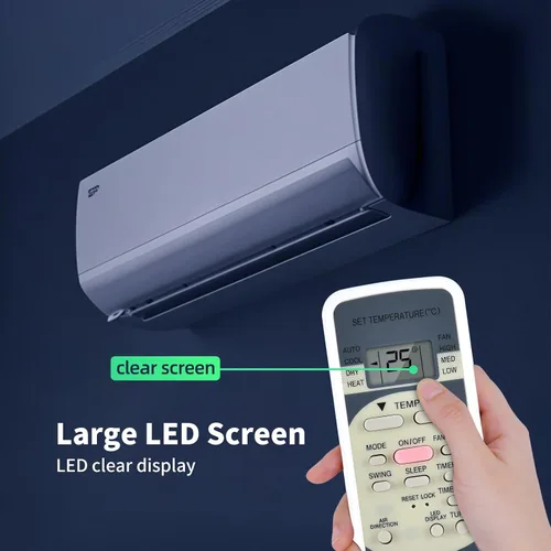 Vista 2 de PZL Nuevo control remoto de repuesto de CA R51M/E, control remoto universal de CA para modelos de aire acondicionado Midea