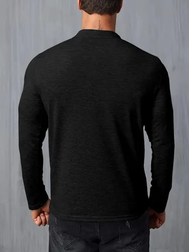 Vista 3 de Wihion Camisetas de manga larga para hombre, estilo casual, camisetas básicas