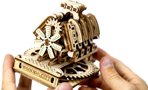 Vista 8 de WOODEN.CITY V8 Engine 3D Wooden Puzzle Kit, 200 Pcs DIY Mechanical Model, Made in EU