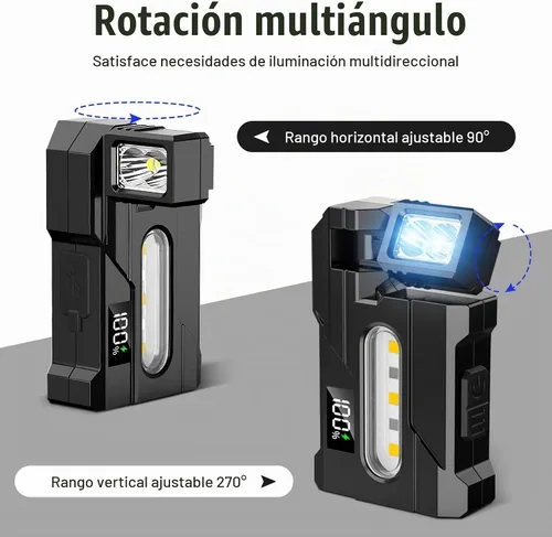 Vista 4 de Linterna EDC recargable de 500 lúmenes con cabezal de lámpara