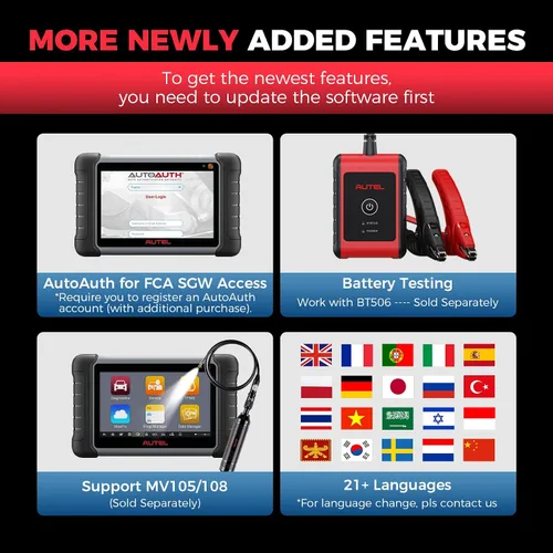 Vista 8 de Autel-Escáner TPMS MaxiCOM MK808S-TS, verificac./activac./reaprendizaje TPMS, programac. de sensores MX, diagnóstico de sistemas BT, prueba activa