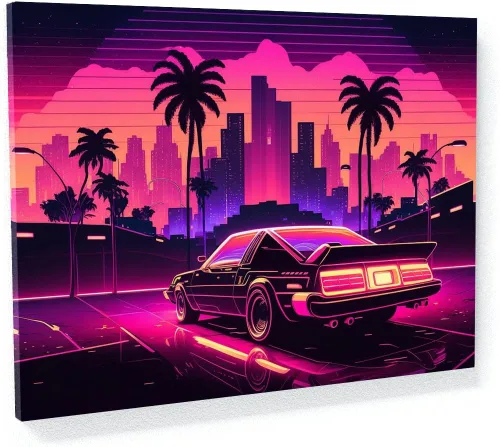 Vista 11 de Sense Canvas Synthwave Astronaut Planet 4 - Lienzo decorativo para decoración del hogar, póster pequeño de 16 x 12 pulgadas / 0.75 pulgadas