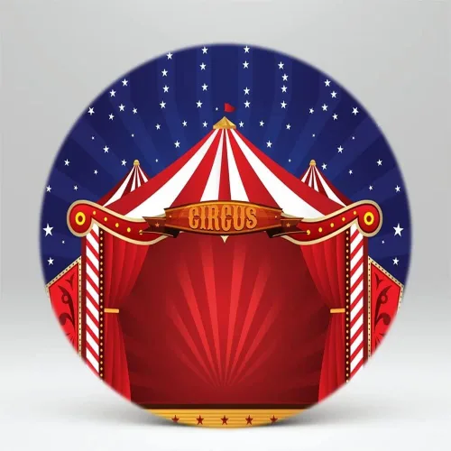 Vista 3 de Carpa de circo redonda de 6 x 6 pies para carnaval, fiesta de cumpleaños, suministros para fotografía de fondo, aniversario, banquete, baby shower