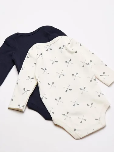 Vista 4 de Hudson Baby Body unisex de algodón de manga larga, para bebé