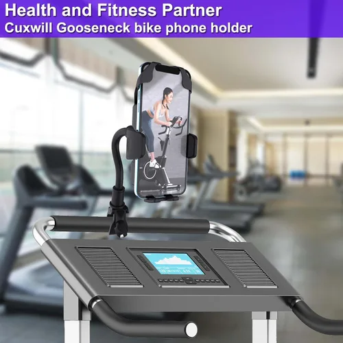 Vista 5 de Soporte de teléfono para bicicleta Peloton - Soporte universal Goosencek para bicicleta giratoria, bicicleta de ejercicio interior, soporte