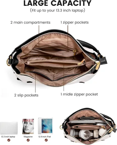 Vista 4 de LOVEVOOK Canvas Hobo Bag Purses for women, Large Designer Lightweight Crossbody Handbags
