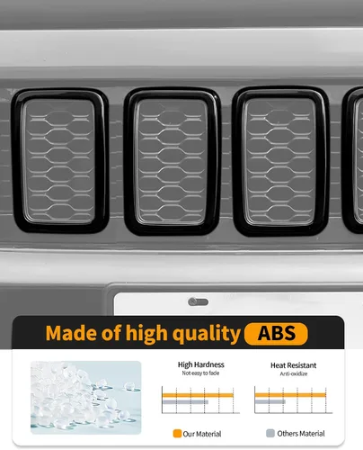 Vista 2 de Hoolcar Insertos de malla para parrilla delantera compatibles con Jeep Grand Cherokee 2017-2020, insertos de rejilla de clip, accesorios exteriores