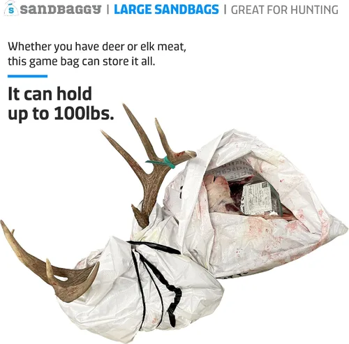Vista 7 de Sandbaggy Sacos de arena grandes - Tamaño: 25 "x 40" - Bolsas gruesas para contratistas resistentes, bolsas de basura resistentes, bolsa de basura