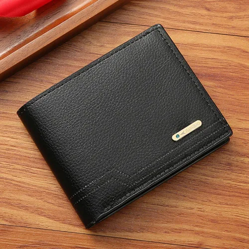 Vista 23 de Cartera delgada para hombre con monedero, cartera minimalista con cremallera, carteras plegables para hombre con tarjetero de crédito, cartera