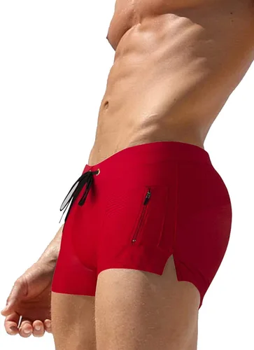 Vista 2 de TONLEN Mens Swimwear Short Swim Trunks with Zipper Pocket