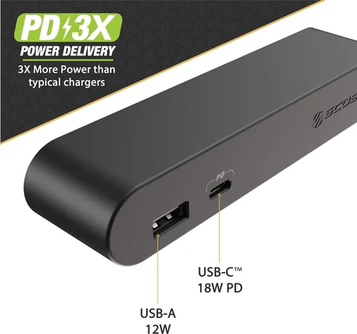 Vista 3 de Scosche BLPE-SP 30W Dual USB Port Power Endcap para estaciones de carga modulares Scosche BaseLynx en negro