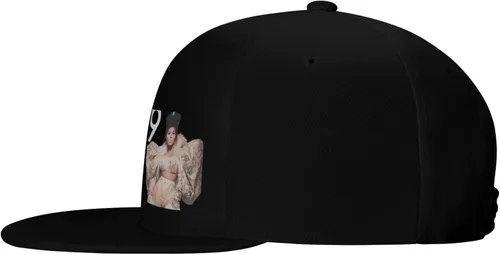 Vista 3 de Gorra de béisbol unisex de ala plana, sombrero de camionero ajustable, sombrero de hip hop para hombres y mujeres, sombrero de Snapback, color negro