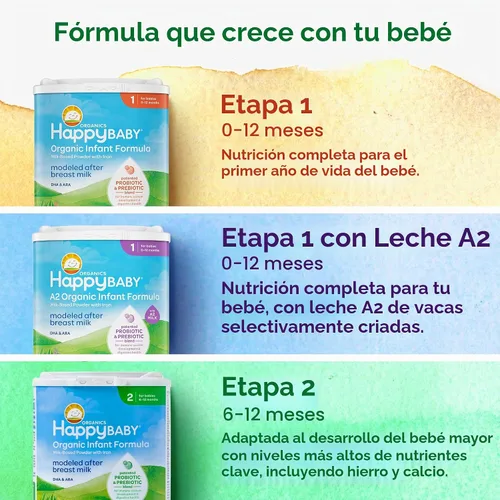 Vista 8 de HAPPY BABY Etapa 1, 0-12 meses, fórmula orgánica para bebés, 22.9 onzas