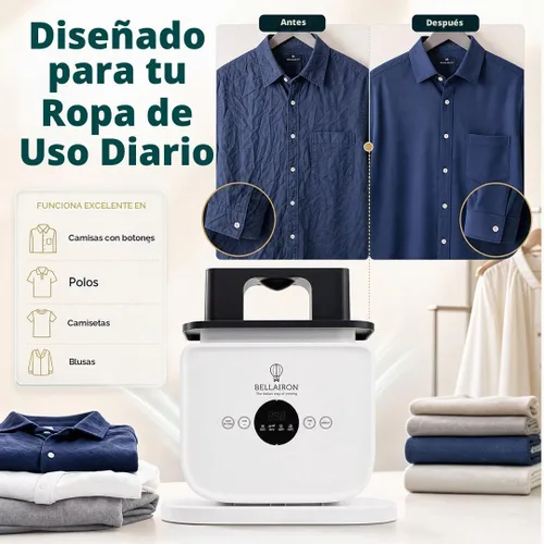 Vista 8 de Bellairon - La máquina de planchar automática original para ropa. Secadora de ropa de aire caliente y removedor de arrugas manos libres para camisas