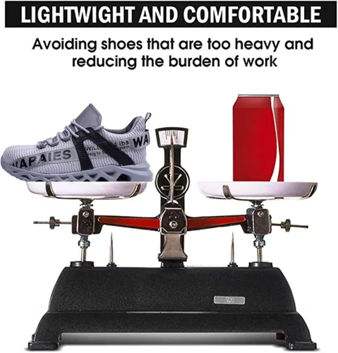 Vista 5 de Super Lightweight Safety Shoes Proof Resistant Work Shoe for Industrial and Construction Steel Toe Shoes for Men and Women.