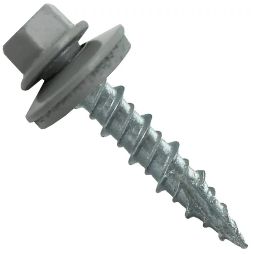 Vista 149 de Tornillos para techos de metal gris ABC 10 x 1 - Cabezal hexagonal - Arandela EPDM - Arandela de arranque automático/roscado - 1 bolsa - 250