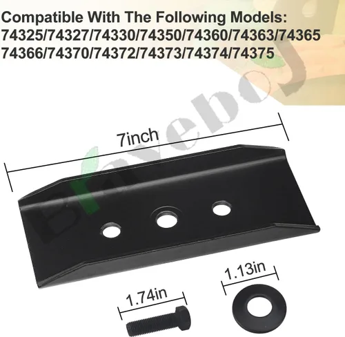 Vista 2 de Braveboy Paquete de 2 refuerzos de hoja 106-2248-03 / 26-0671 3290-465 Kit de arandela de tornillo de cabeza hexagonal compatible con Toro, Exmark