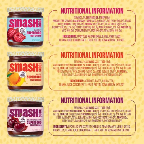 Vista 6 de Smash Foods Jam, Variety Adventure paquete de 3 Sin azúcar añadido, gelatina naturalmente dulce Apto para dieta cetogénica, baja en calorías
