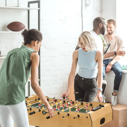 Vista 9 de GAOMON Mesa de futbolín plegable de 48 pulgadas, juego de mesa de fútbol para niños y adultos, fútbol de mesa de arcade para el hogar, sala