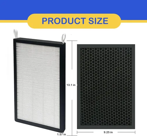 Vista 4 de Paquete de 2 filtros True HEPA/carbono de repuesto compatibles con NUWAVE OxyPure purificador de aire inteligente para áreas grandes modelos 47001