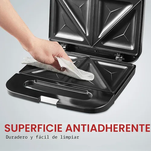 Vista 5 de Elite Gourmet ESM2207XSS - Máquina Panini de 2 rebanadas, 750 W, acero inoxidable Nonstick cooking surface makes grilled cheese, tuna melts &