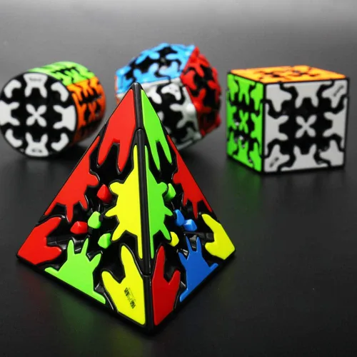 Vista 3 de Juego de cubos de velocidad de engranajes, cubo de rompecabezas de engranajes, cubo de Pyraminx, 3 x 3, engranaje cilíndrico y cubo de bola