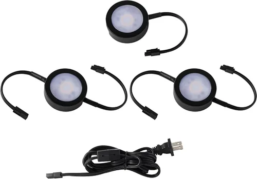 Vista 8 de WAC Lighting, Luz de disco LED individual con cable de plomo de 6 pulgadas 3-CCT seleccionable 2700K-3000K-3500K Voltaje de línea en blanco
