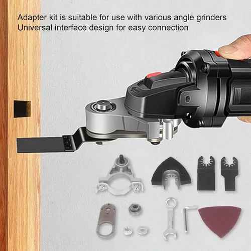 Vista 4 de Amoladora angular Adaptador de herramienta oscilante Cabezal convertidor para cortar molienda pulido proyectos de bricolaje