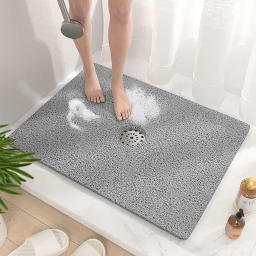 Vista 30 de HITSLAM - Tapete cuadrado para ducha, de 24 x 24 pulgadas, tapete de baño antideslizante para bañera, tapetes de baño de alcachofa de PVC suave