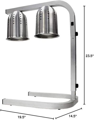 Vista 4 de Winco Bombilla profesional de pie libre lámpara de calor, doble, aluminio