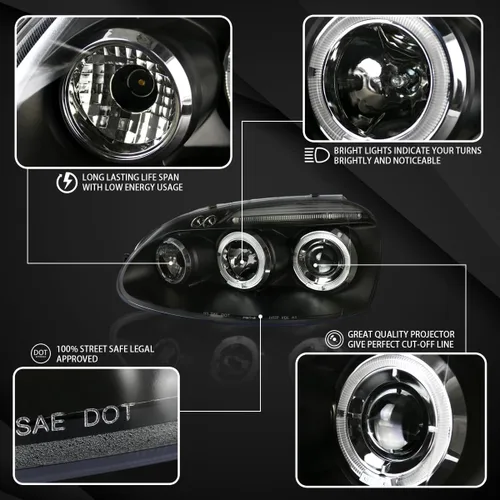 Vista 3 de Autozensation Compatible con Volkswagen Golf MK5 / Rabbit 2006-2008, Volkswagen Jetta 2006-2010, conjunto de faros delanteros izquierdo y derecho