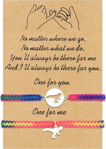 Vista 7 de BOCHOI Pinky Promise Pulseras a Juego a Distancia para Parejas Mejor Amigo BFF Pulsera de Amistad Madre Hijo Hija Niño Niña Él Ella Novia Novio