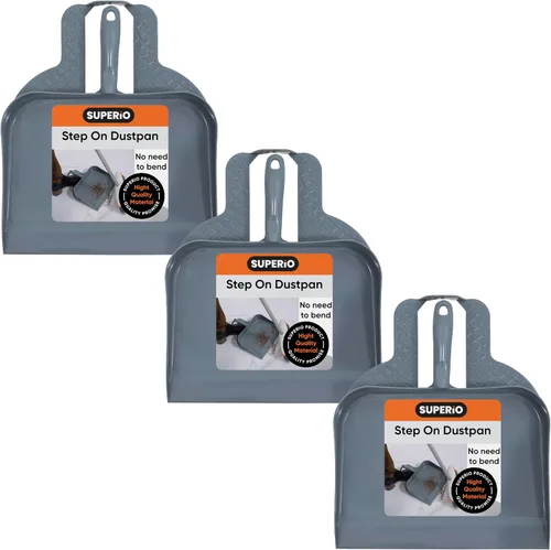 Vista 11 de Superio Recogedor con clip con borde de goma, bandeja de plástico duradero de 11 pulgadas de ancho con mango de agarre cómodo