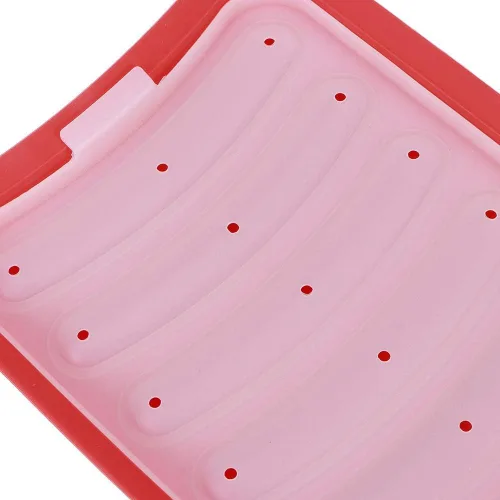 Vista 7 de Molde para salchichas de silicona, 3 unidades, 6 cavidades, 5.1 x 7.3 in Rojo