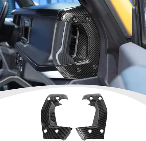 Vista 9 de RAZPOY Cubierta para manija lateral de consola central compatible con accesorios interiores Ford Bronco 2021-2024, color negro