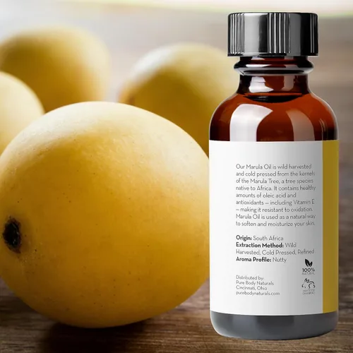 Vista 7 de Pure Body Naturals Aceite facial Marula, 1 onza líquida, aceite de belleza de lujo prensado en frío, refinado para rostro y cabello, vegano, sin
