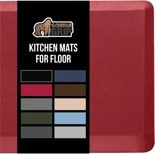 Vista 11 de Gorilla Grip - Tapete antifatiga acolchado para cocina, escritorio, ergonómico, superficie rugosa resistente a los rayones y al agua, para comodidad