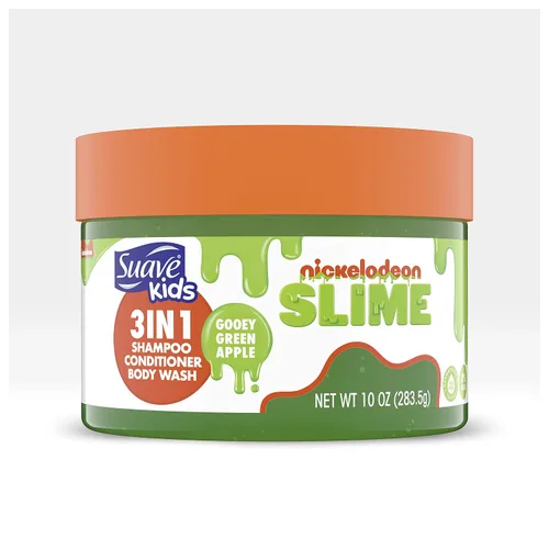 Vista 5 de Suave Champú para niños, acondicionador, gel de baño 3 en 1 para facilitar la limpieza de manzana verde pegajosa, sin desgarros, 10 onzas