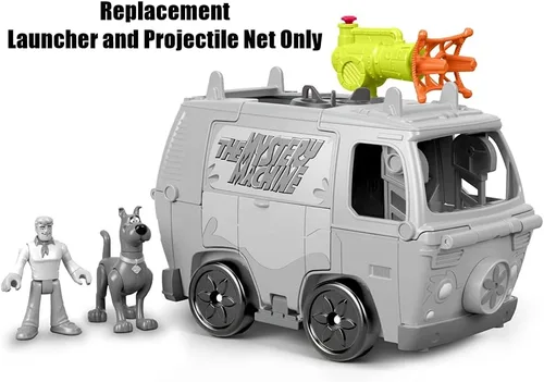 Vista 4 de Imaginext Juego de máquina misteriosa transformadora Scooby-Doo - FMY11 ~ 1 lanzador amarillo y 1 red de proyectil naranja
