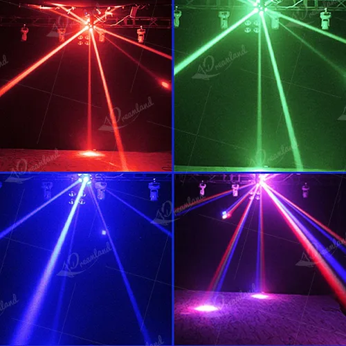 Vista 3 de Dreamland Luces de DJ con cabezal móvil, luces LED de rotación RGBW con control automático de sonido DMX, iluminación estroboscópica de discoteca