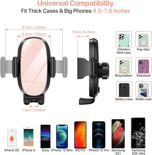 Vista 6 de Miracase Soporte Universal para Teléfono en Portavasos de Coche, [Versión Mejorada] Soporte Ajustable de Cuello Largo para Portavasos de Coche Rosa