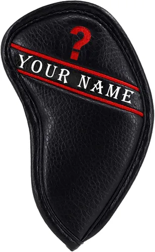 Vista 7 de CRAFTSMAN GOLF 12 piezas o 1 pieza de fundas para cabezas de palos de golf de cuero negro, con número de colores bordado para Callaway, Ping