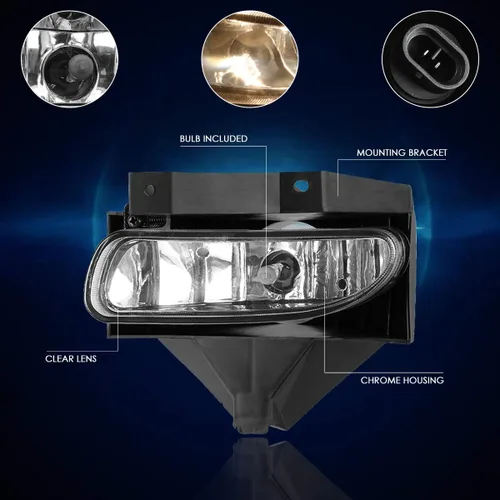 Vista 3 de Luces antiniebla para parachoques delantero compatibles con Ford Mustang GT 99-04, lente transparente