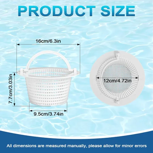Vista 2 de SPX1091C - Cesta para desnatadora de piscina sobre el suelo para Hayward Pentair SP1091WM, cesta de filtro de piscina compatible con HydroSkim